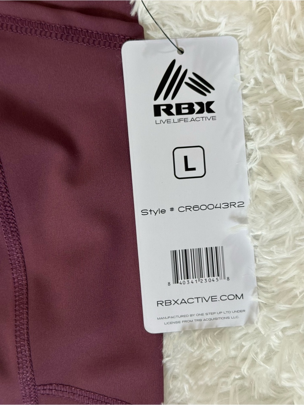 RBX Active High Waisted Leggings with Pockets NWT Burgundy Plum Size L - Picture 5 of 8